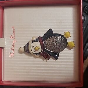 Holiday Lane penguin pin